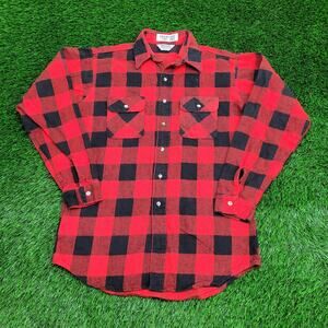 Vintage Five-Brother Flannel Button Shirt Large 23x31 USA 16/16.5